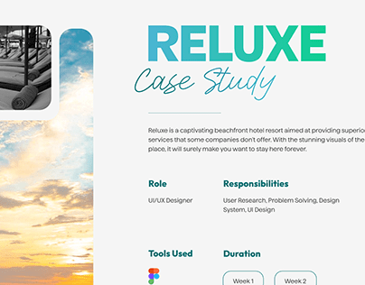 Reluxe (Hotel Beach Resort) | UI/UX Case Study