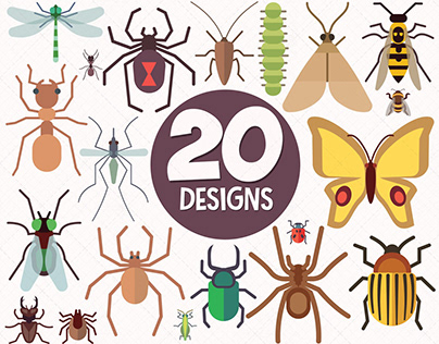 20 Butterfly SVG, Insects Vector Clipart