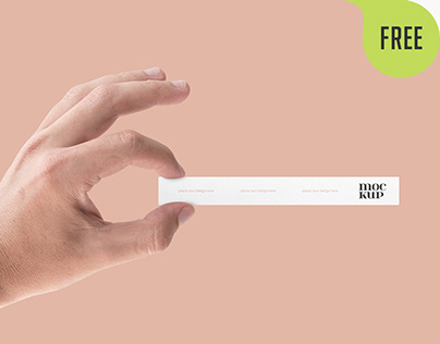 Disposable Perfume Test Strip in Hand – Free Mockup PSD