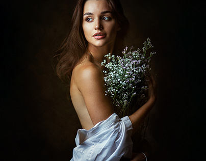 Alina with flowers.