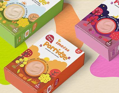 Imofaa Baby Porridge Packaging Illustration Design