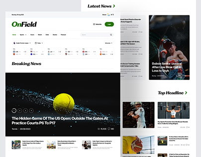 Sports News Website Ui Design