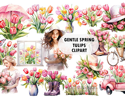 Gentle Spring Tulips Sublimation