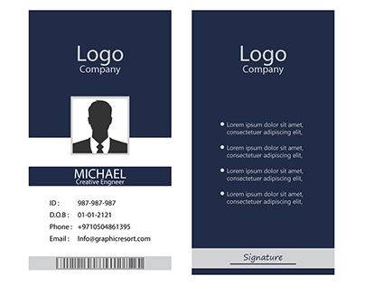 Download Free Office ID Card Ai Template
