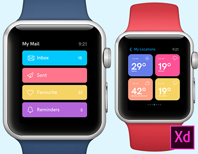 Freebie - Apple Watch design concepts for Adobe Xd