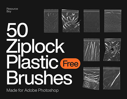 50 Ziplock Plastic Bag Photoshop Brushes