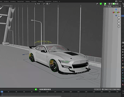 3D Car Mustang Render | Blender