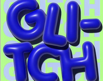 Glitch 3d Typography
