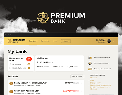 Web interface & UX/UI for online banking | Premium Bank
