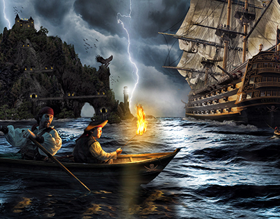 Storm on Pirates Island - Photo Manipulation