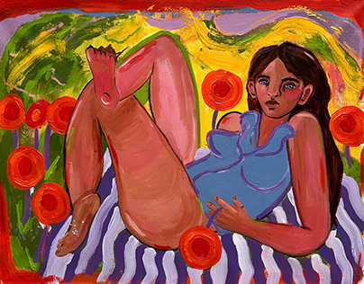 Acrylic painting "Midsummer"