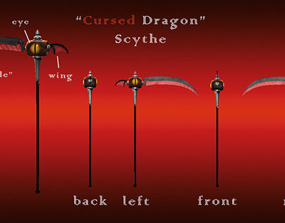 "Cursed Dragon" Scythe 3D Game Model