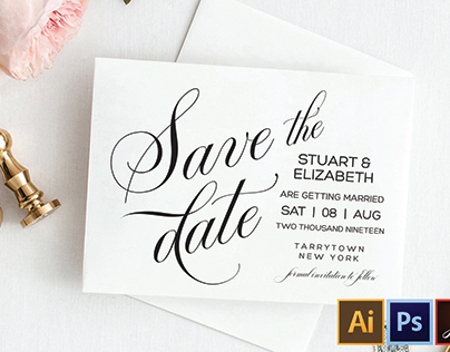Save the Date Template, Printable Wedding Date Postcard