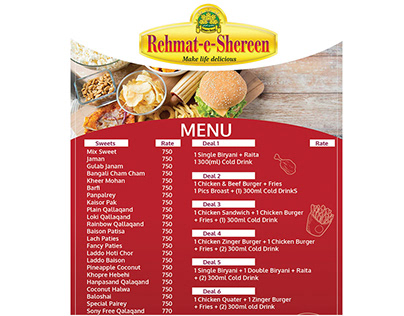 Rate List For Rehmat-e- Shereen Tariq Road