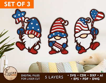 American Gnomes Patriotic Independence Day Decor