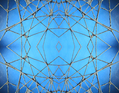 Photomontage symétrique attrape-rêve bleu