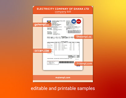 Electricity Ghana utility business bill template