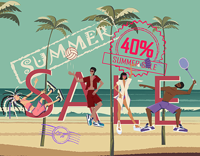 Summer Sale Рекламная иллюстрация