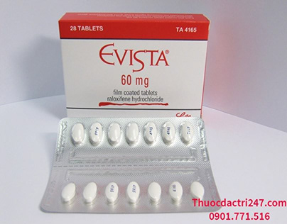 Thuốc Evista 60mg Raloxifene điều trị loãng xương