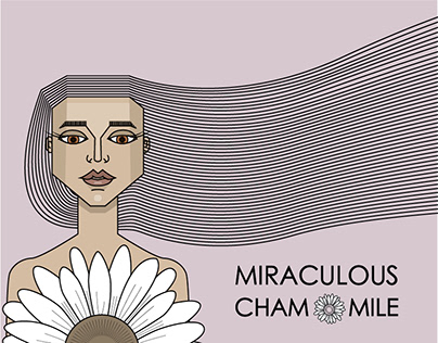 Decorative hair cosmetics with Chamomile illustration