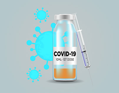 Covid-19 Vaccination - Syringe With Vaccine Vector