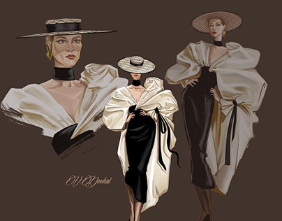 Illustrations inspired by Schiaparelli, Couture 2022