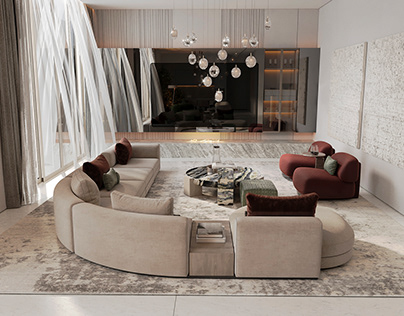 Emerald Elegance | Living room interior design