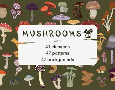 Mashrooms set of illustrations