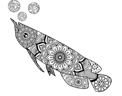 Mandala Arowana Fish Vector Design