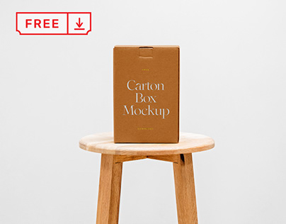 Free Box on Chair Mockup
