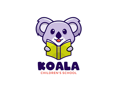 Koala Children's School Logo Vector Design Template