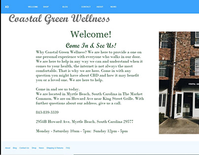 Coastal Green Wellness Wireframe