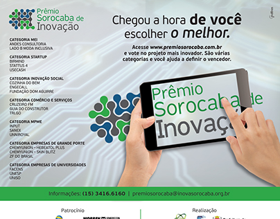 Campanha de anúncios do Prêmio Sorocaba de Inovação