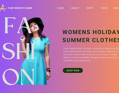 Online ladies fashion shop website Landing Page