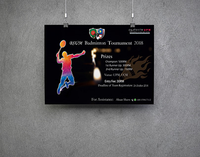 BSUM Badminton Tournament 2018 / Poster Design