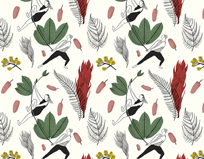 Eastern Leaves / Valentines Day Wrapping Paper