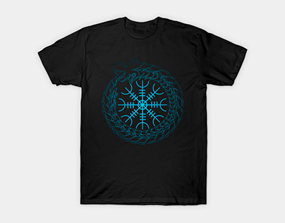 Vegvisir Jormungandr Norse Mythology T-Shirt
