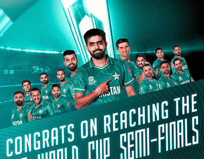 Pakistan team graphic on reaching the Semi-finals
