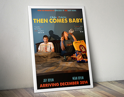 Then Comes Baby birth announcement/faux movie poster