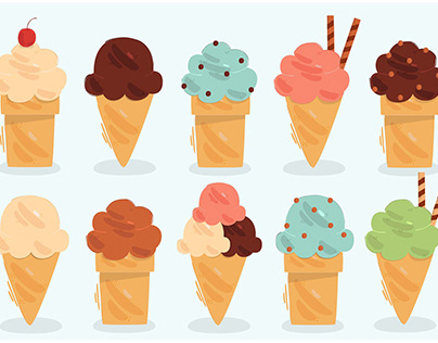 Ice Cream Cones Illustration