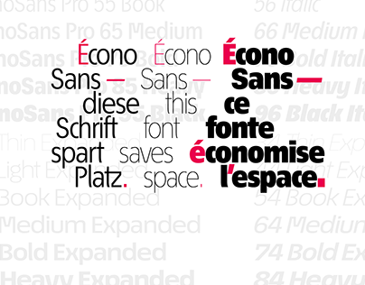 Écono Sans: the space-saving font family