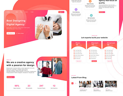 Landing Page - Creative agency with design development