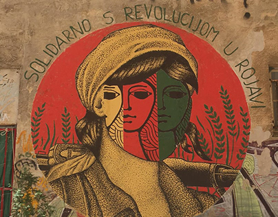 Mural of solidarity for Rojava revolution / Streetart