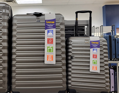 Lucas Luggage - Displayed in Marshalls - Trim Packaging