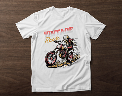 Vintage style Biking T shirt Design