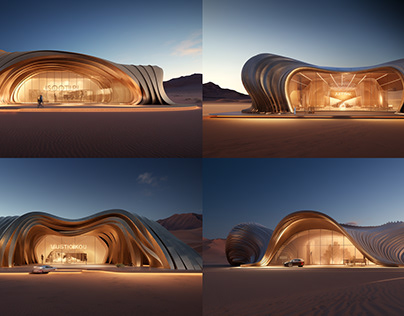 Sand Dunes-inspired Store design in Desert Concept