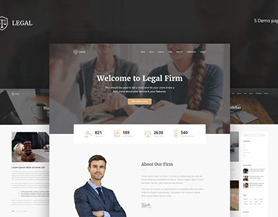 Legal - Law Firm One Page HTML Template USA