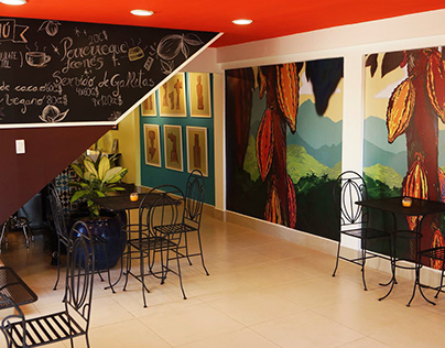 Interior design of Chocolate momotombo shop (Managua).