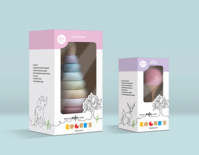 Packaging design concept for Kogurs baby toys brand