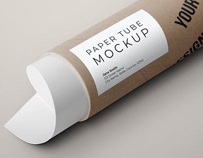 Paper Tube Poster Packaging Mockup